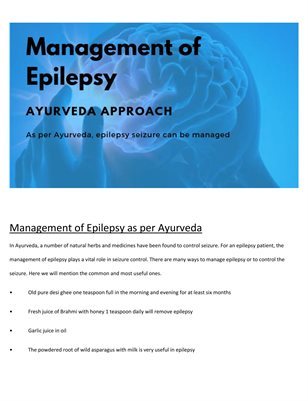 Management of Epilepsy as per Ayurveda