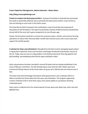 Crown Capital Eco Management, Jakarta Indonesia – Nature News
