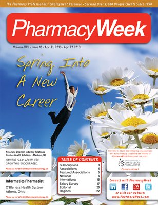 Pharmacy Week, Volume XXII, Issue 15, April 21-27, 2013