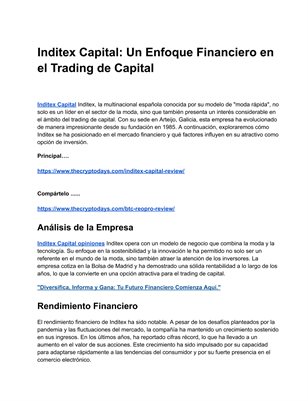 Inditex Capital: Un Enfoque Financiero en el Trading de Capital