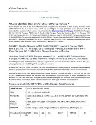 Stainless Steel 316 Flanges