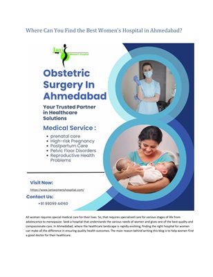 Where Can You Find the Best Women's Hospital in Ahmedabad?