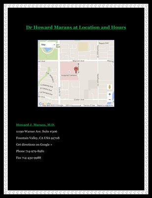 Dr Howard Marans at Location and Hours