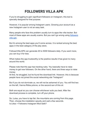 Followers Villa Apk