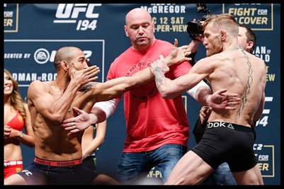 McGregor vs Aldo Face Off 12x18 Poster