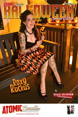 Atomic Beauties Magazine: Halloween Special Edition 2025 Vol 9 - Roxy Ruckus Cover Poster