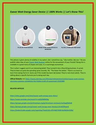 Esaver Watt Energy Saver Device