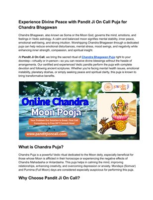 Trusted Pandit Ji for Chandra Grah Puja – Call Now