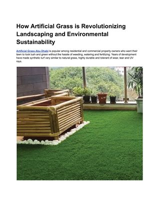 How Artificial Grass is Revolutionizing Landscaping and Environmental Sustainability