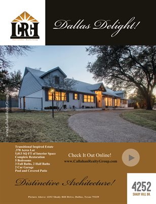 4252 Shady Hill Drive, Dallas, Texas - Callahan Realty Group