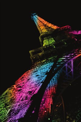 Rainbow Eiffel Tower Print