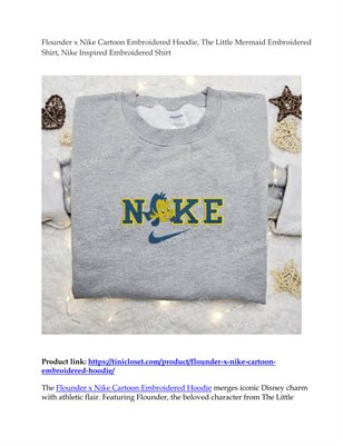  Flounder x Nike Cartoon Embroidered Hoodie.