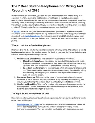 The 7 Best Studio Headphones For Mixing And Recording of 2025