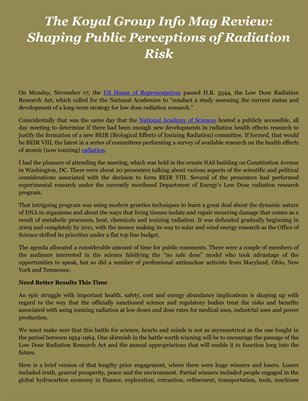 The Koyal Group Info Mag Review: Shaping Public Perceptions of Radiation Risk