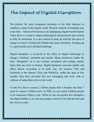 The Impact of Digital Disruption