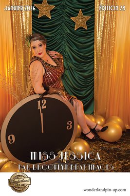 Wonderland Pin-up Janvier 2026 édition 28 Miss Jessica poster de couverture