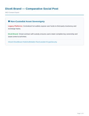🛡 Non-Custodial Asset Sovereignty