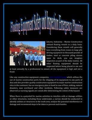 Floating Equipment Safety and Inspection Emergency Planning