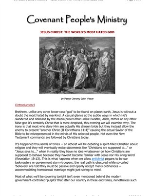 Jesus Christ: The World's Most Hated God