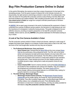 Buy Film Production Camera Online in Dubai