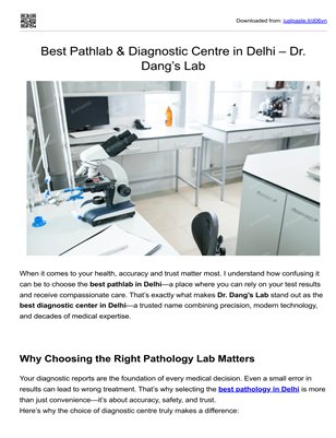 Best Pathlab and Diagnostic Centre in Delhi