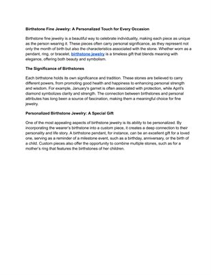 Elegant Birthstone Fine Jewelry for All Birthdays