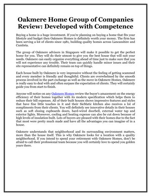 Oakmere Home Group of Companies Review: Developed with Competence