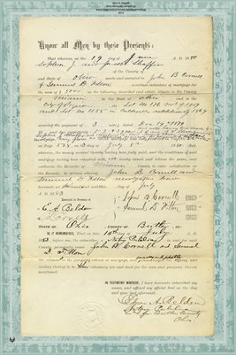 1880 Release of Mortgage, Jacob Shaffer to JohnCornell & Samuel Fitton