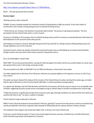 The Tyler Group Barcelona Reviews | Briefs....