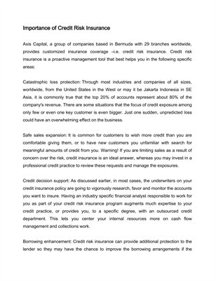 Importance of Credit Risk Insurance