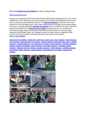 Best Hand Steamer Iron for Clothes for Sale on Nesugar Shop