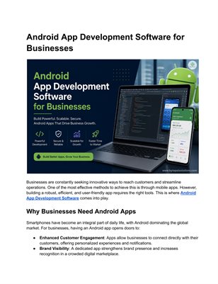 Android App Development Software for Businesses