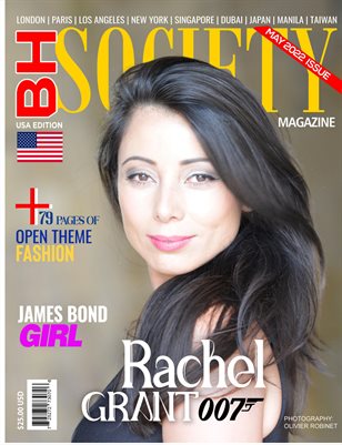Rachel Grant James Bond Girl on the Cover of Beverly Hills Society Magazine
