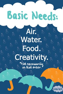 Basic Needs: Air, Water, Creativity.