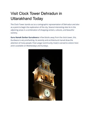 Visit Clock Tower Dehradun in Uttarakhand Today