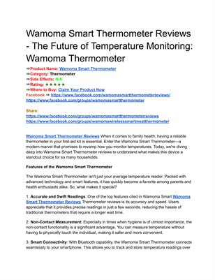 Wamoma Smart Thermometer Reviews 