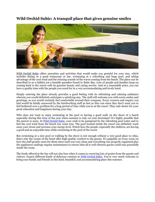 Wild Orchid Subic: A tranquil place that gives genuine smiles