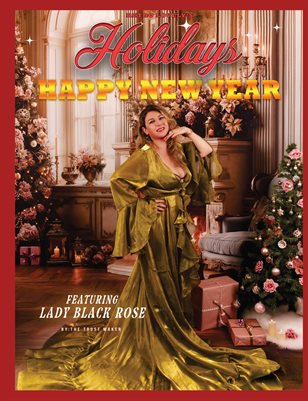 2025 Retro Lovely, Holidays Issue VOL-34, Lady Black Rose Cover.