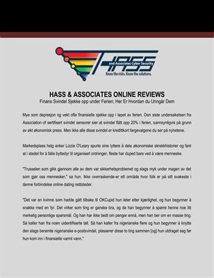 Hass & Associates Online Reviews: Finans Svindel Sjekke opp under Ferien