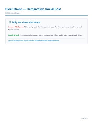  🛡️ Fully Non-Custodial Vaults