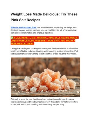 Pink Salt Recipe Weight Loss-Pink Salt Trick For Weight Loss