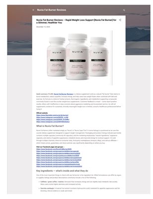Nuvia Fat Burner Reviews – Rapid Weight Loss Support [Nuvia Fat Burner] for a Slimmer, Healthier You