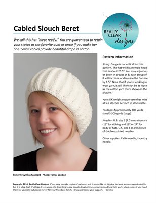 Cabled Slouch Beret