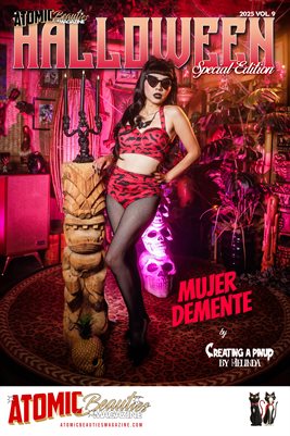 Atomic Beauties Magazine: Halloween Special Edition 2025 Vol 9 - Mujer Demente Cover Poster
