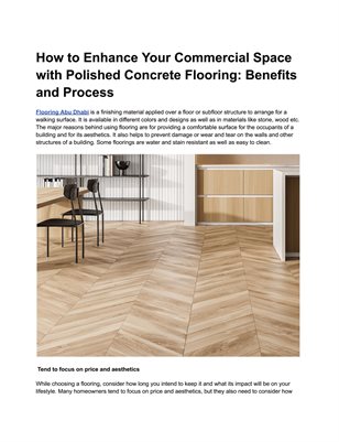How to Enhance Your Commercial Space with Polished Concrete Flooring: Benefits and Process