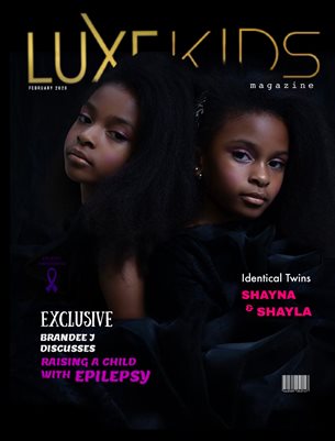 FEBRUARY LUXE KID COVER MODELS IDENTICAL TWINS SHAYNA & SHAYLA PINDER