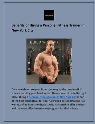 Benefits of Hiring a Personal Fitness Trainer in New York City