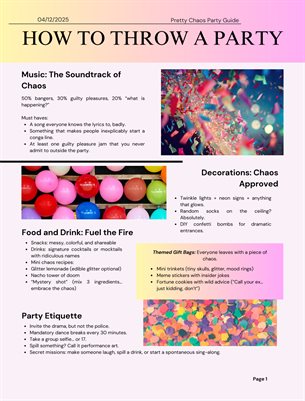 How to Throw a Party Card