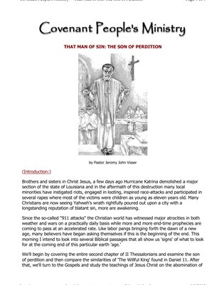 That Man of Sin: The Son of Perdition