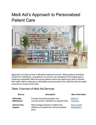 Medi Aid’s Approach to Personalized Patient Care